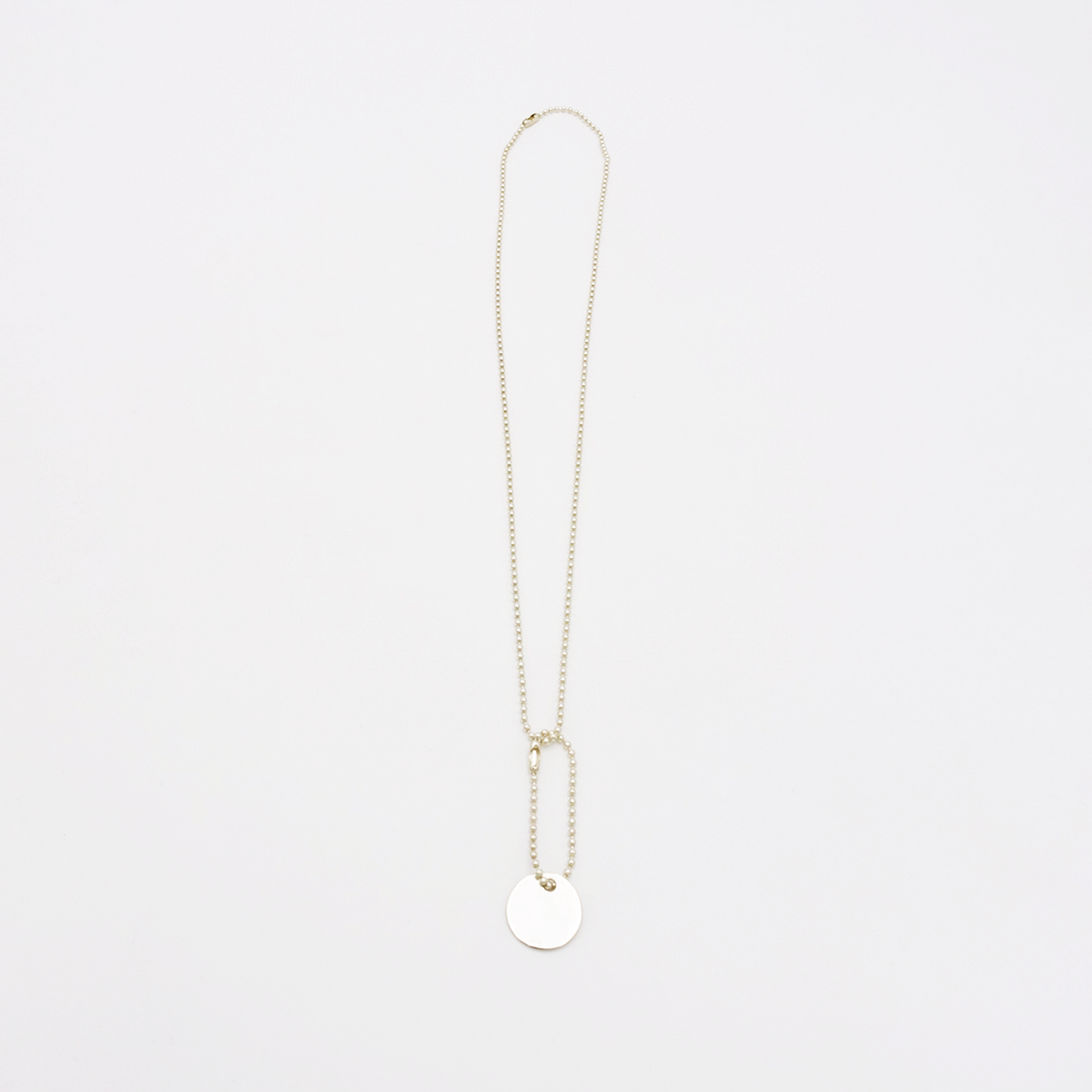 Round-M ID Tag Ball-Chain Necklace