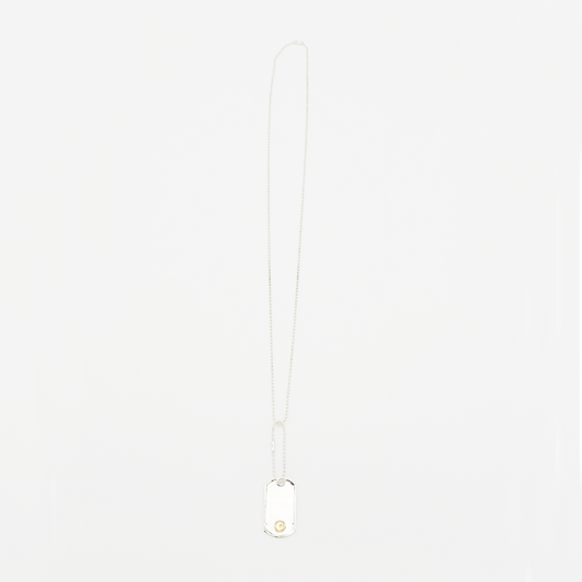 Frame-Gold Seal M ID Tag Ball-Chain Necklace