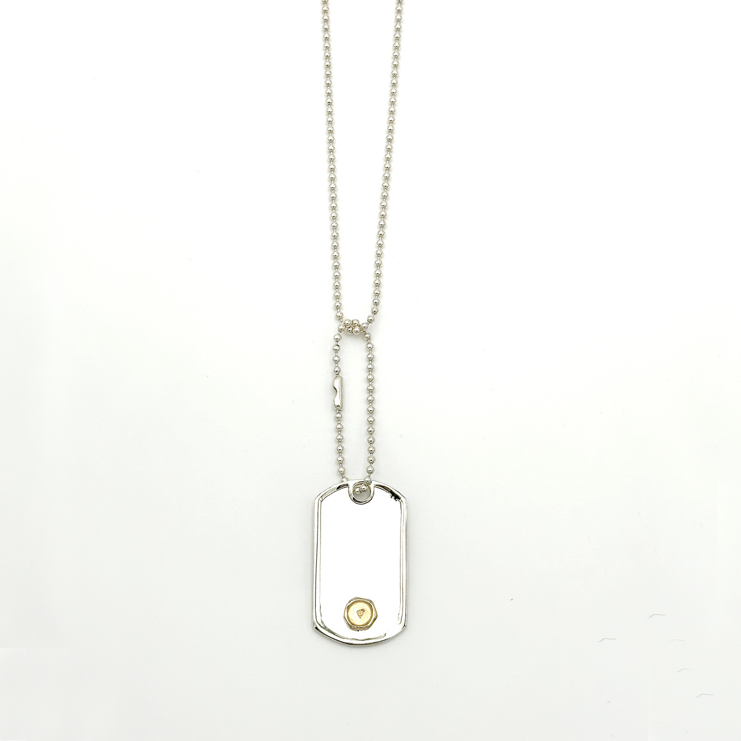 Frame-Gold Seal M ID Tag Ball-Chain Necklace