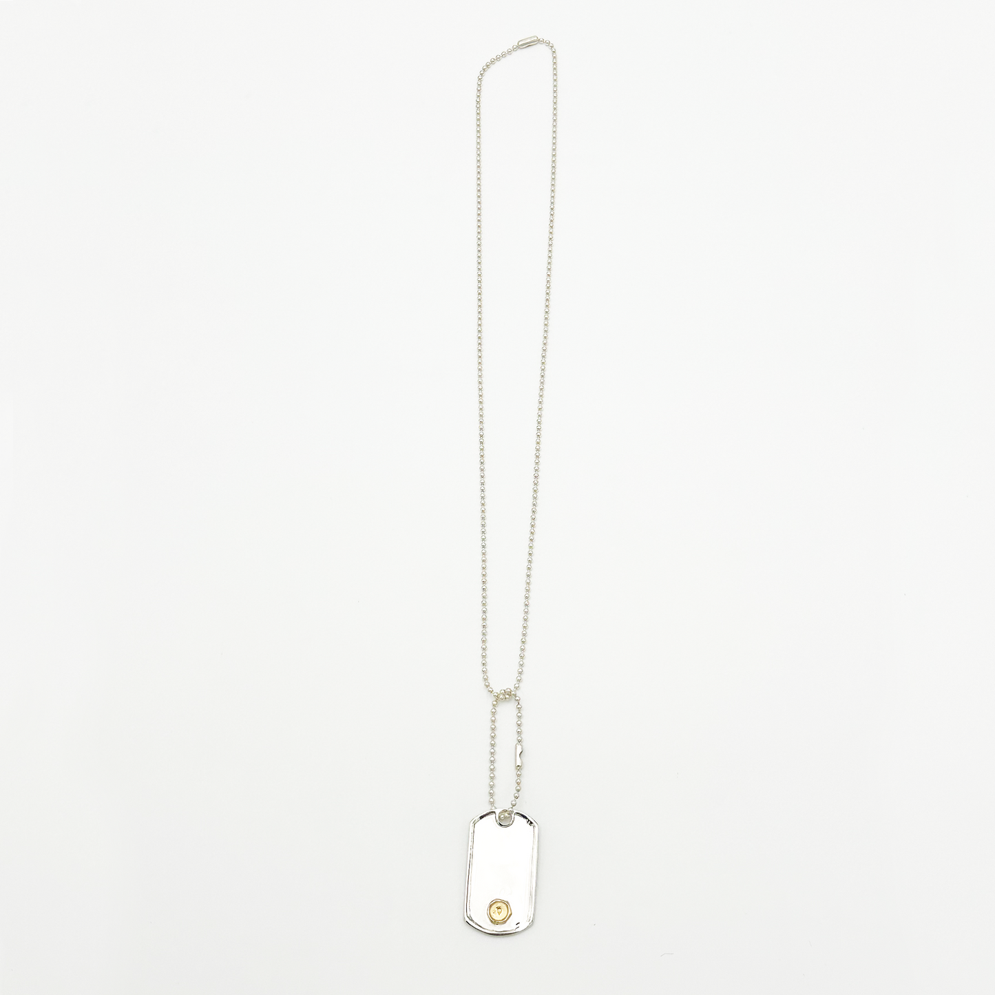 Frame-Gold Seal M ID Tag Ball-Chain Necklace