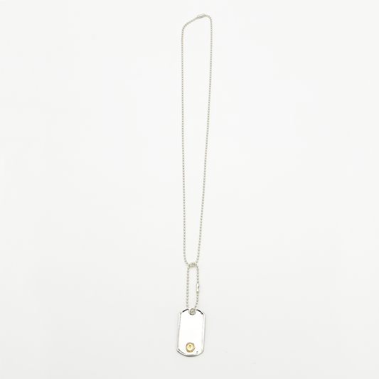 Frame-Gold Seal M ID Tag Ball-Chain Necklace