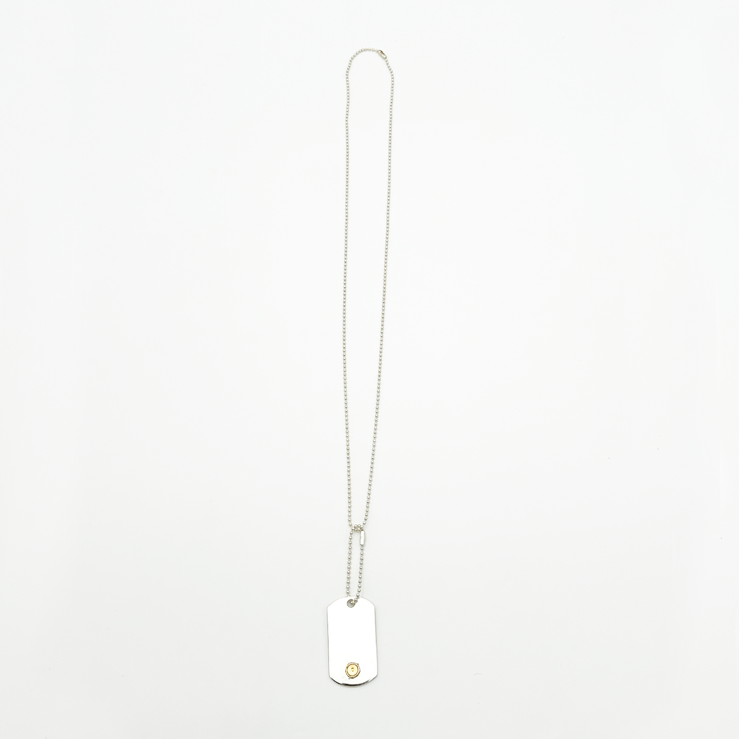 Plate-Gold Seal XM ID Tag Ball-Chain Necklace