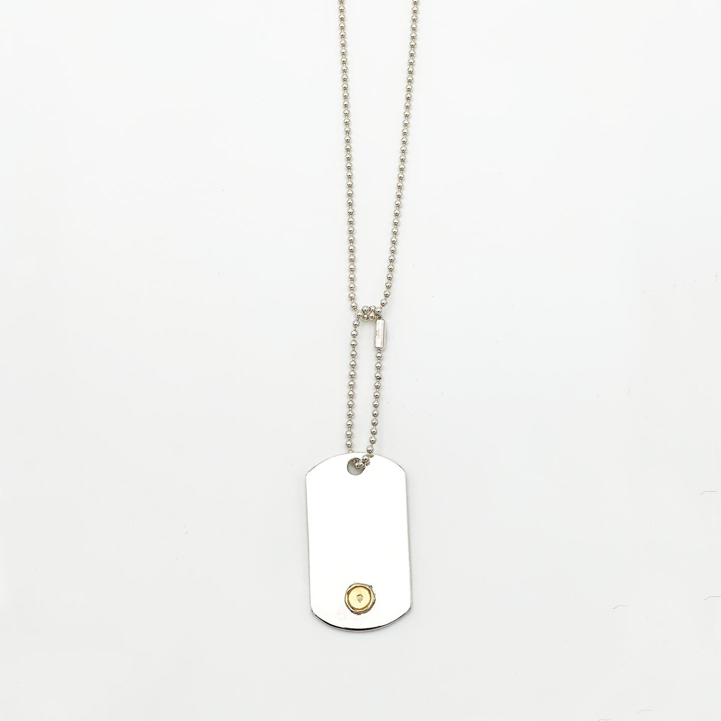 Plate-Gold Seal XM ID Tag Ball-Chain Necklace