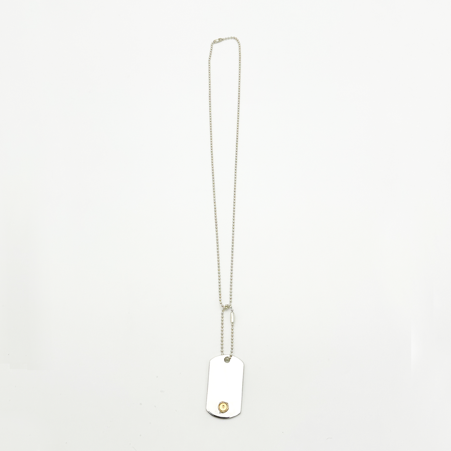 Plate-Gold Seal XM ID Tag Ball-Chain Necklace