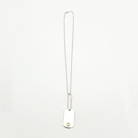 Plate-Gold Seal XM ID Tag Ball-Chain Necklace