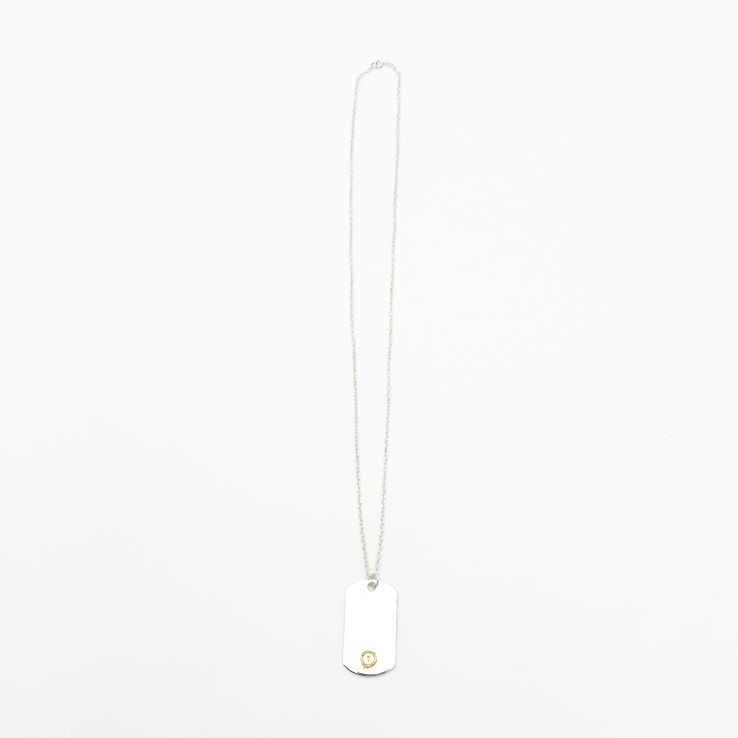 Plate-Gold Seal XM ID Tag Chain Necklace