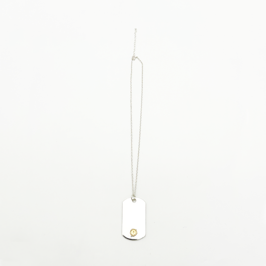 Plate- Gold Seal XM ID Tag Narrow Chain Necklace