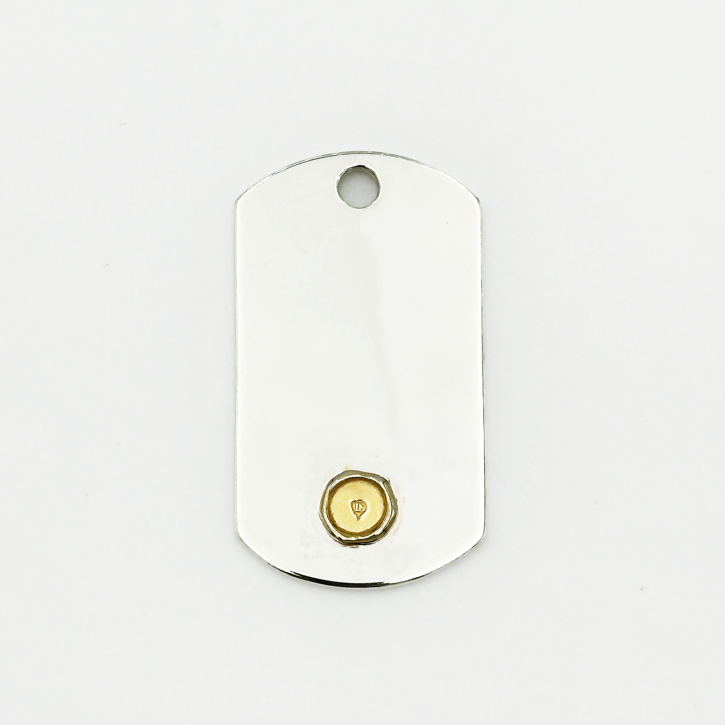 Plate-Gold Seal XM ID Tag Chain Necklace