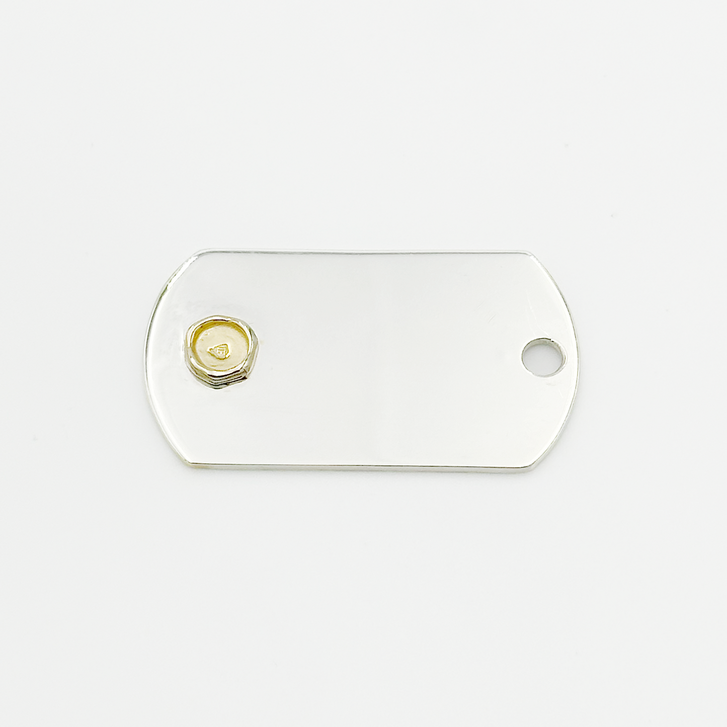 Plate-Gold Seal XM ID Tag Ball-Chain Necklace