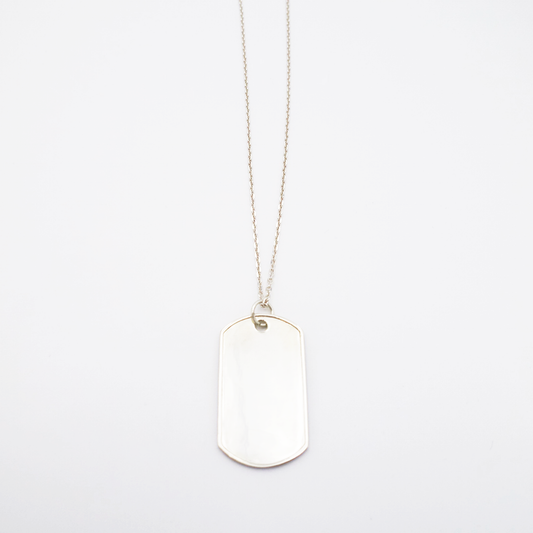 Frame-XM ID Tag Narrow Chain Necklace