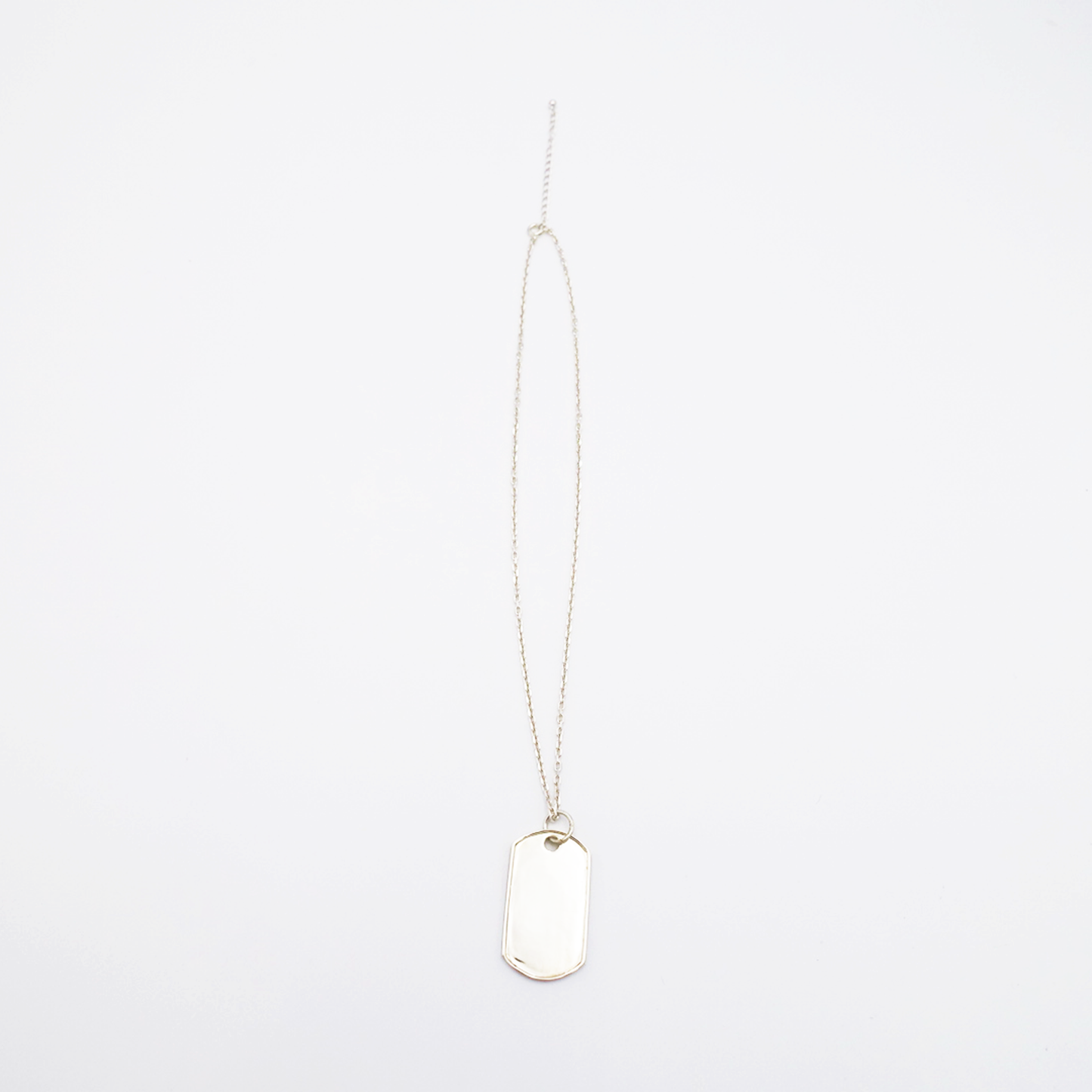 Frame-M ID Tag Narrow Chain Necklace