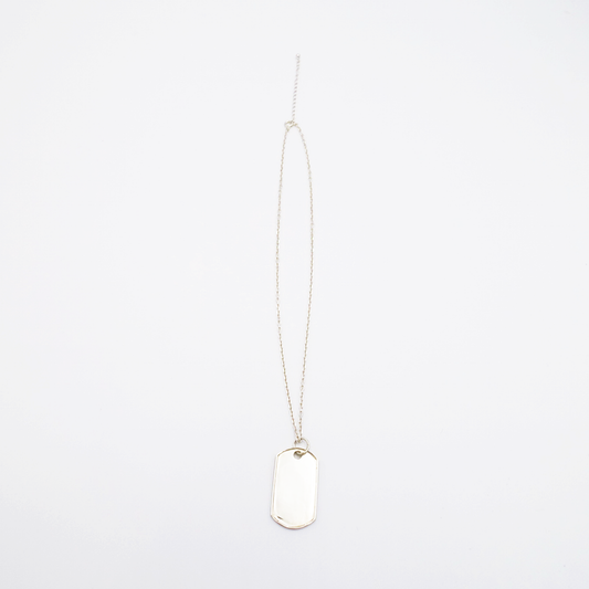 Frame-M ID Tag Narrow Chain Necklace