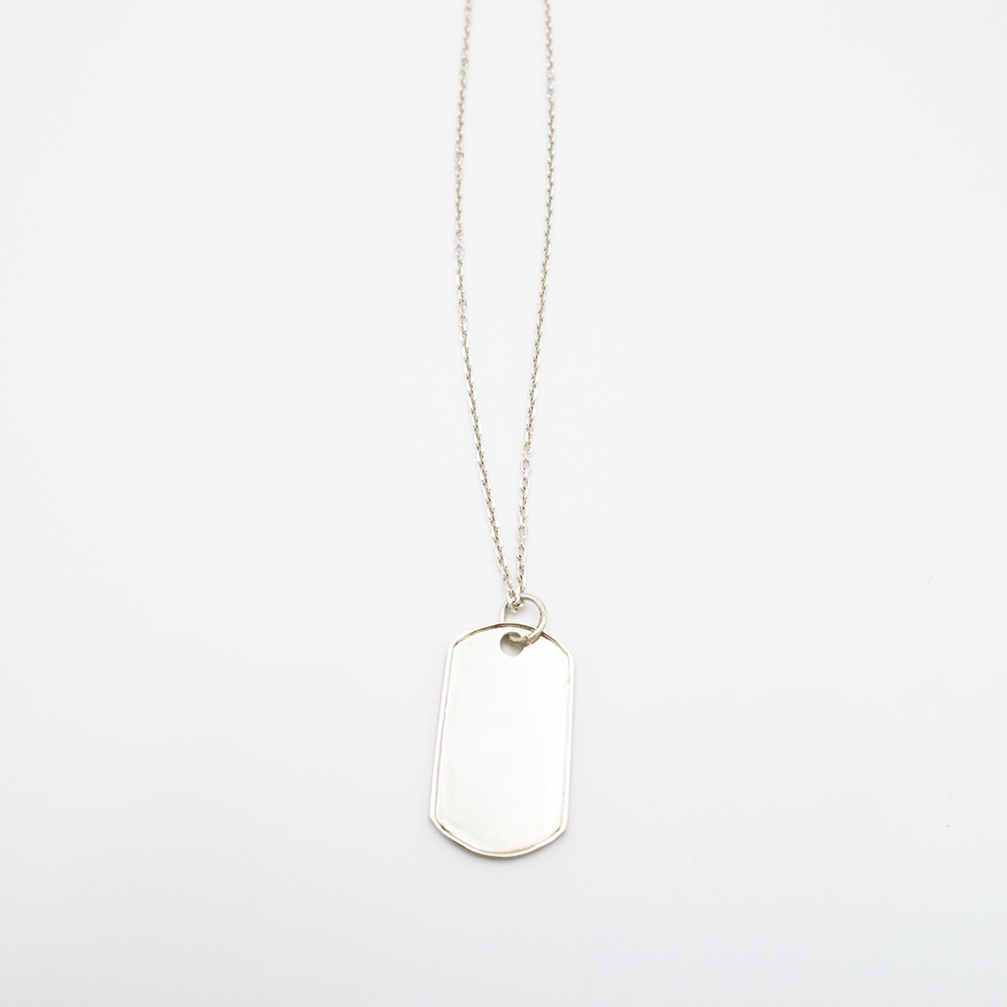 Frame-M ID Tag Narrow Chain Necklace