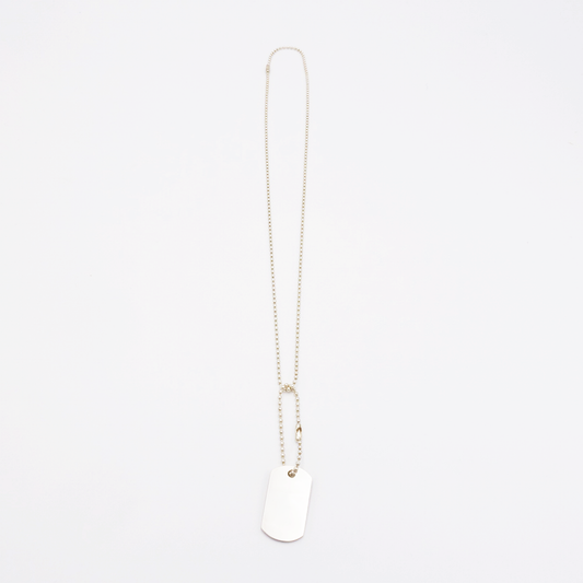 Plate-M ID Tag Ball-Chain Necklace