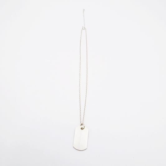Plate-M ID Tag Narrow Chain Necklace