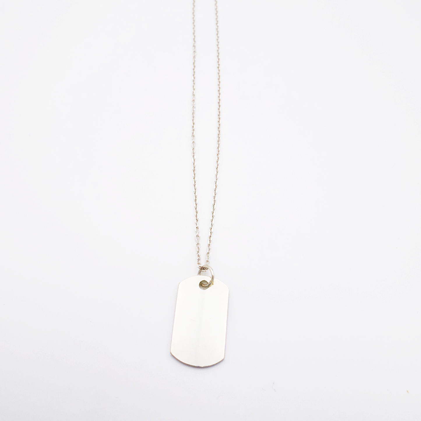 Plate-M ID Tag Narrow Chain Necklace