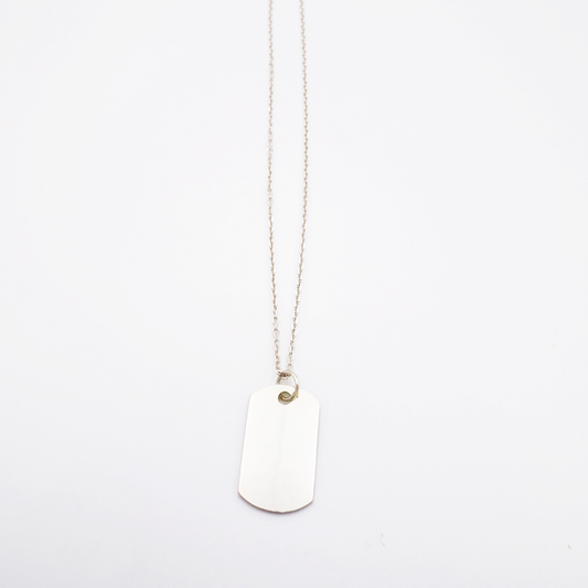 Plate-M ID Tag Narrow Chain Necklace