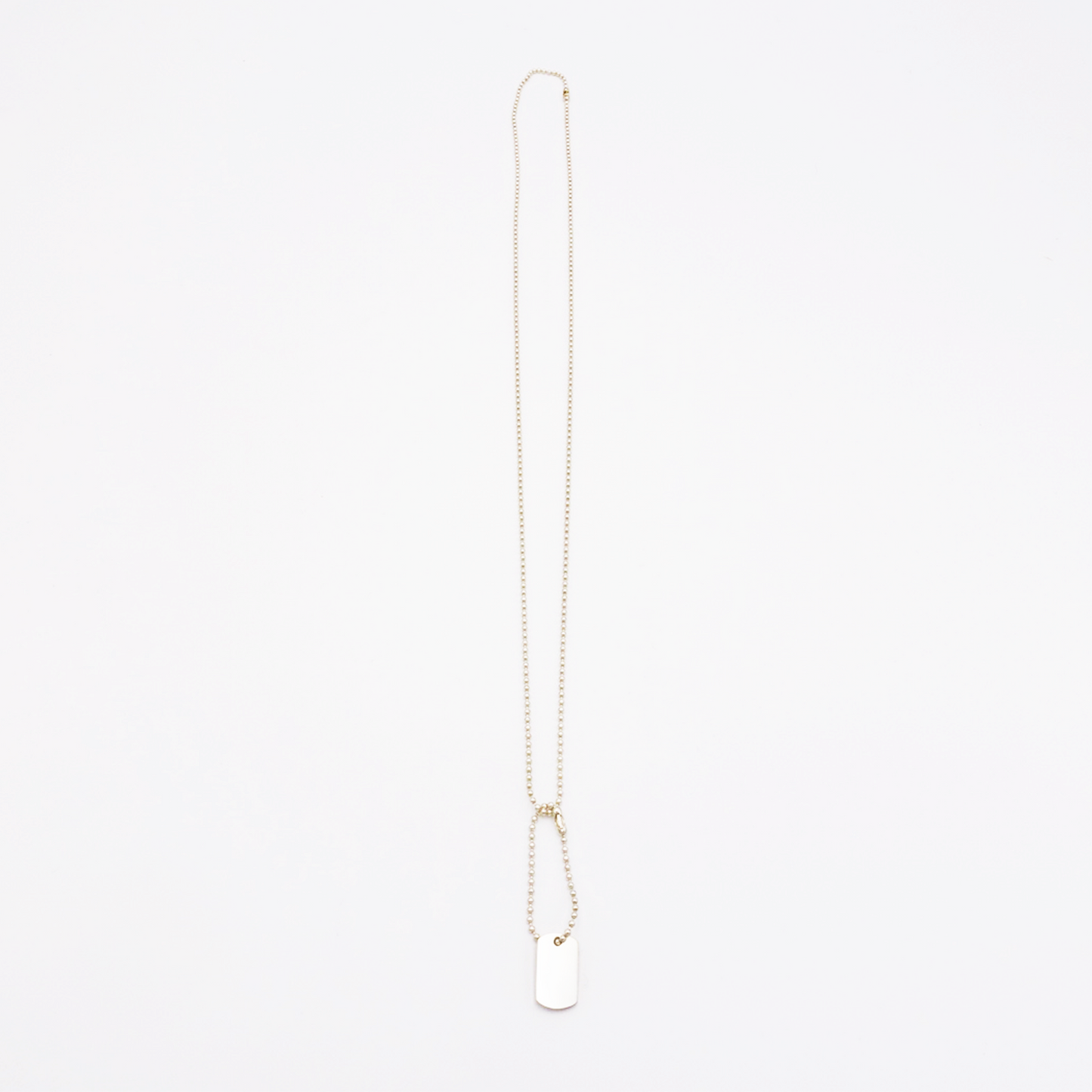 Plate-S ID Tag Ball-Chain Necklace