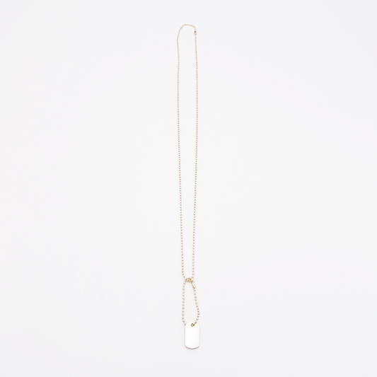 Plate-S ID Tag Ball-Chain Necklace