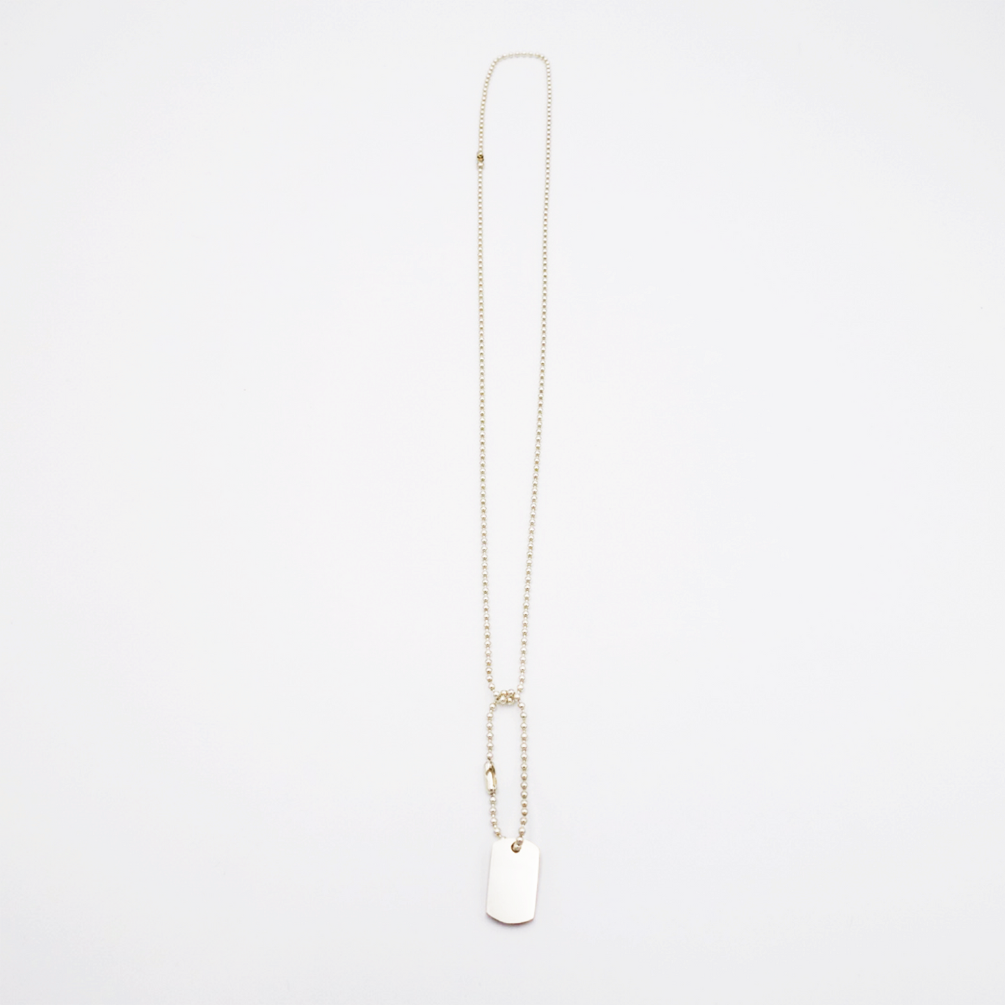 Plate-S ID Tag Ball-Chain Necklace