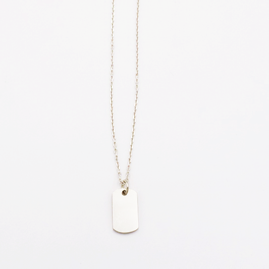Plate-S ID Tag Narrow Chain Necklace