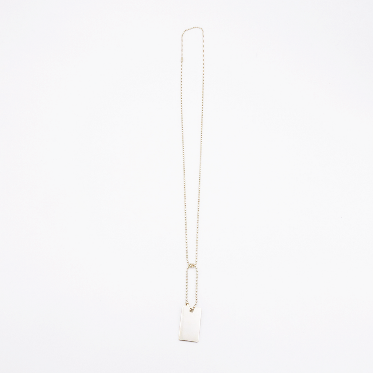 Square-M ID Tag Ball-Chain Necklace