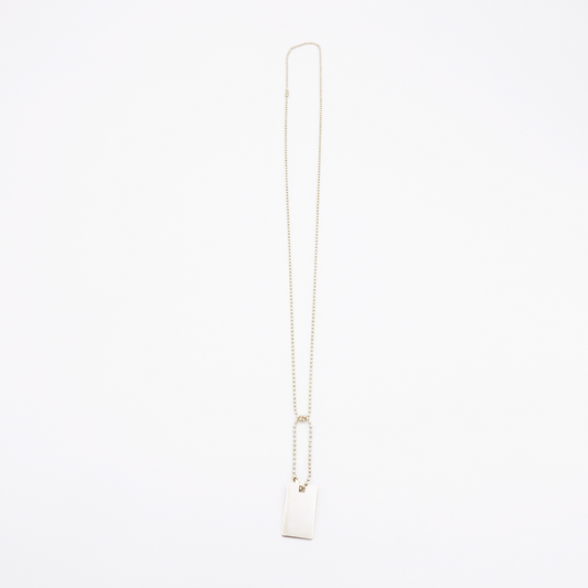 Square-M ID Tag Ball-Chain Necklace