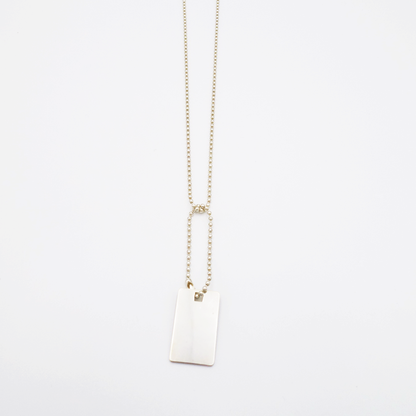 Square-M ID Tag Ball-Chain Necklace