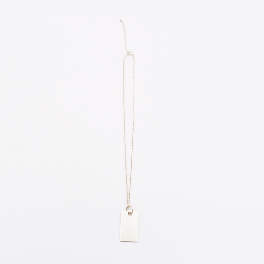 Square-M ID Tag Narrow Chain Necklace