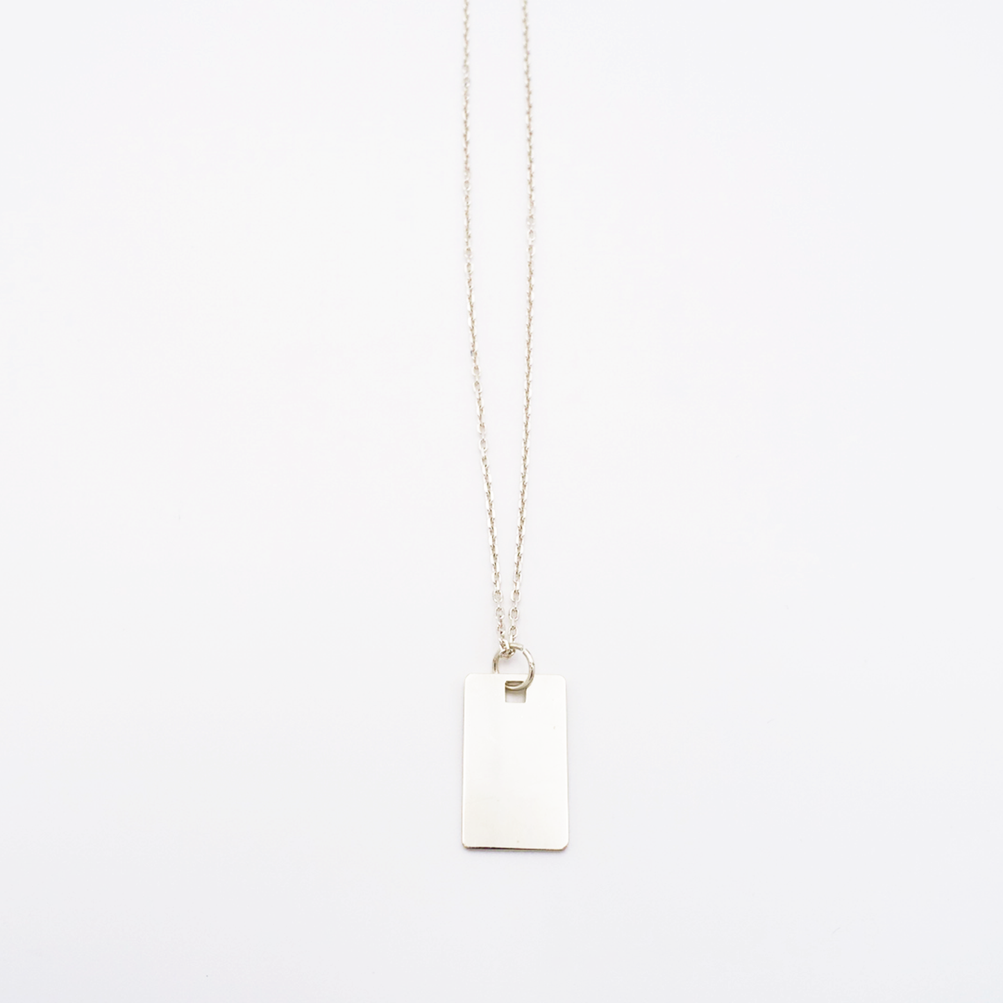 Square-M ID Tag Narrow Chain Necklace