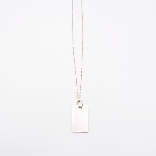 Square-M ID Tag Narrow Chain Necklace