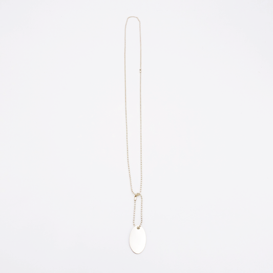 Oval-M ID Tag Ball-Chain Necklace