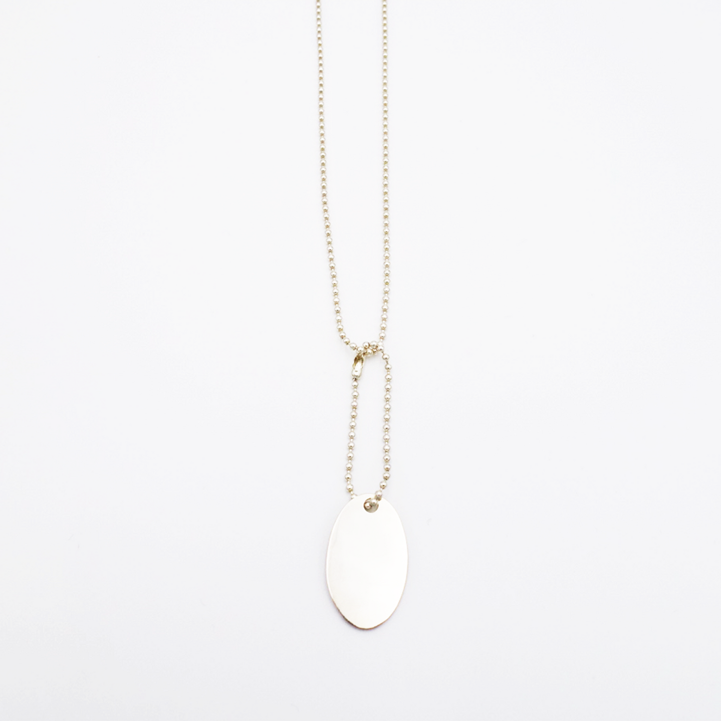 Oval-M ID Tag Ball-Chain Necklace