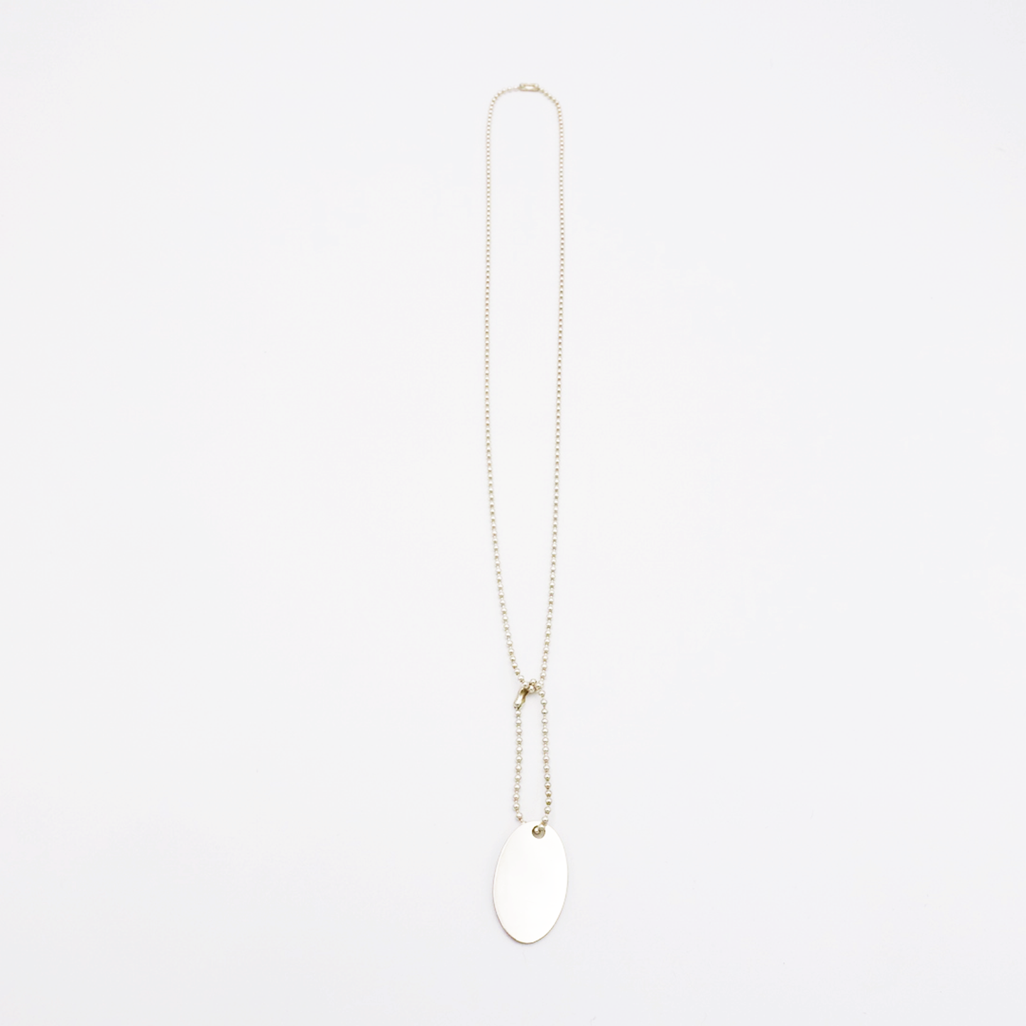 Oval-M ID Tag Ball-Chain Necklace