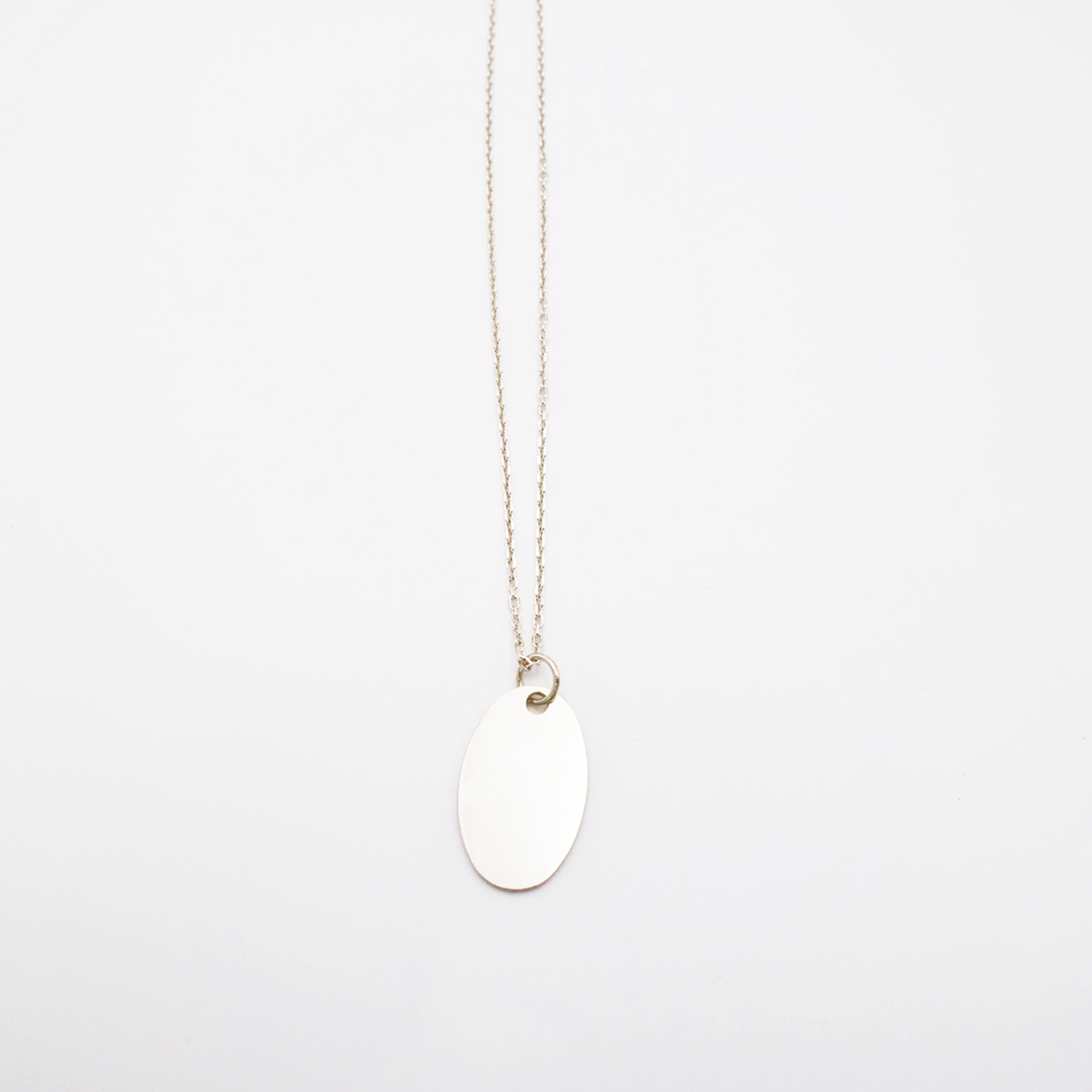 Oval-M ID Tag Narrow Chain Necklace