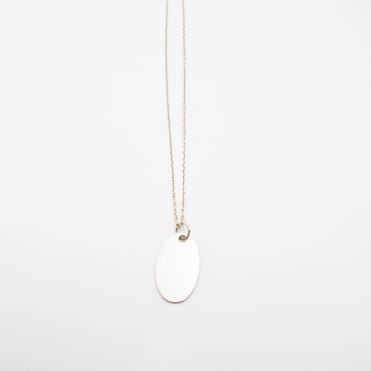 Oval-M ID Tag Narrow Chain Necklace