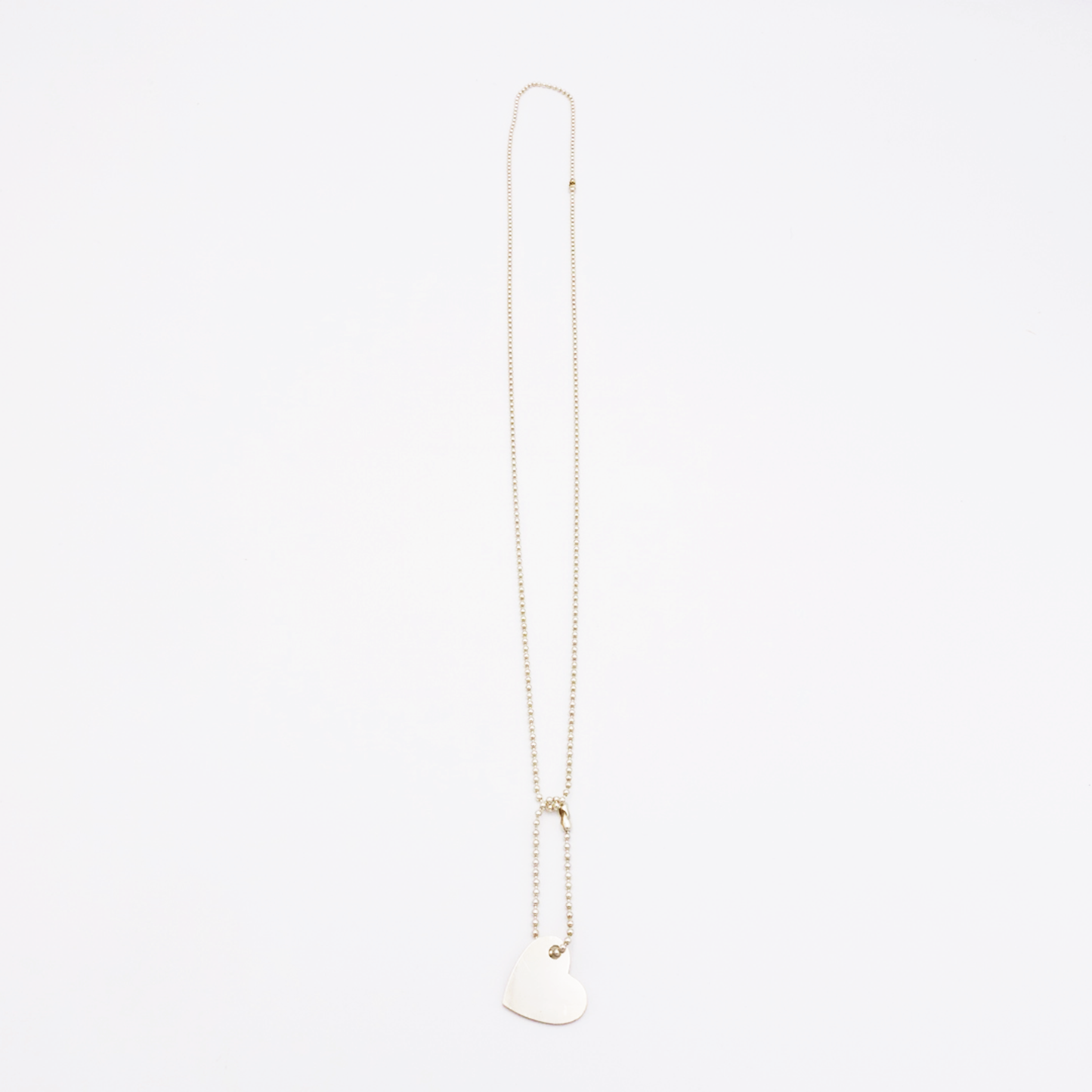 Heart-M ID Tag Ball-Chain Necklace