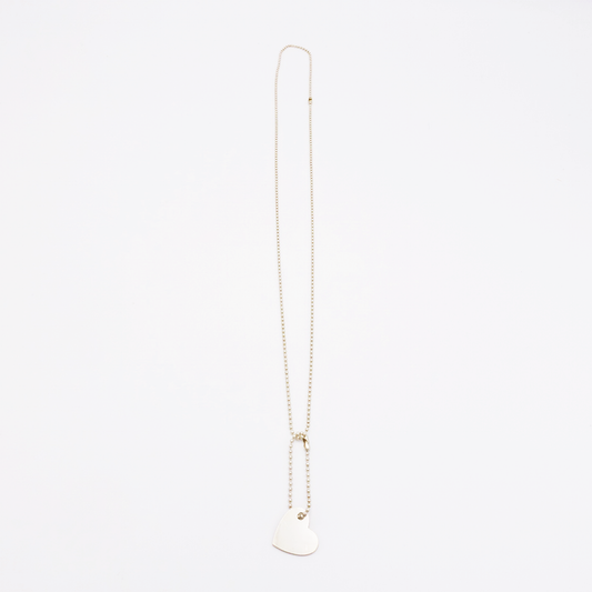 Heart-M ID Tag Ball-Chain Necklace