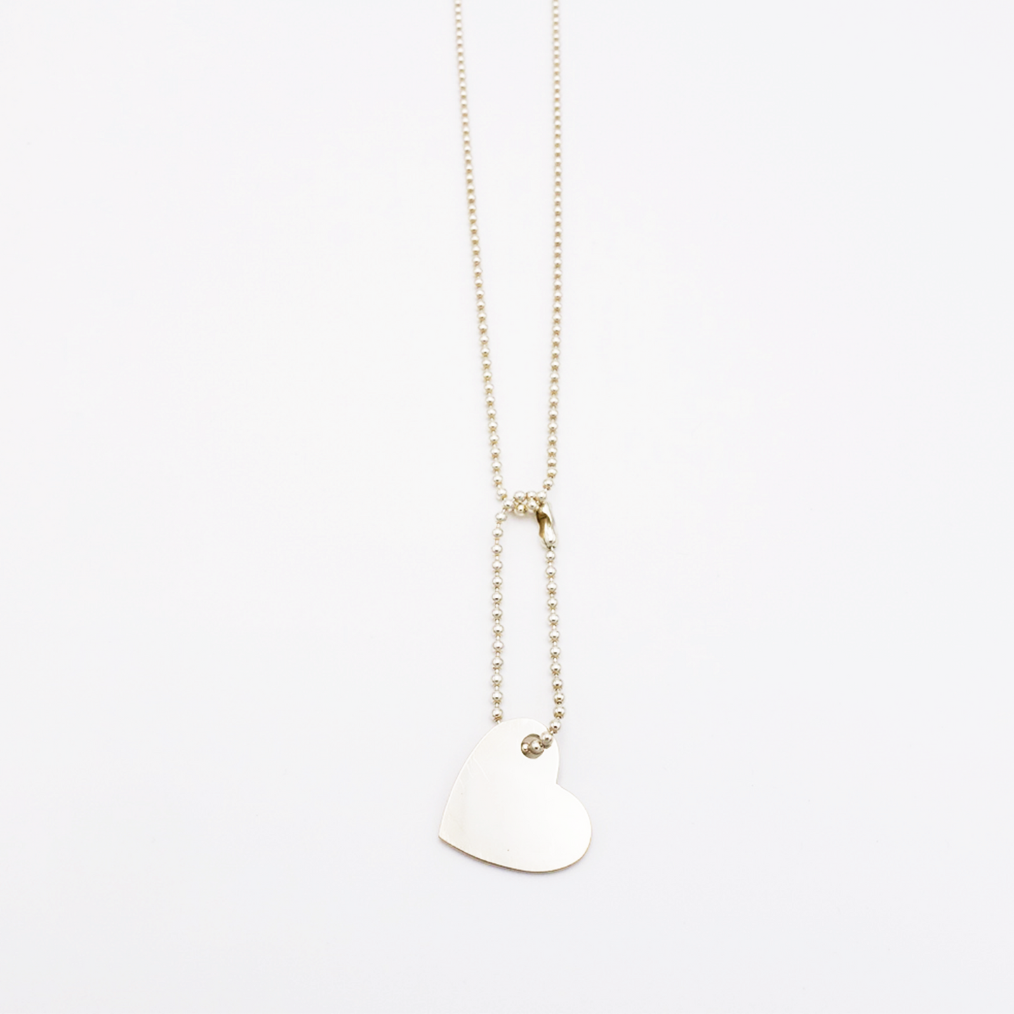 Heart-M ID Tag Ball-Chain Necklace