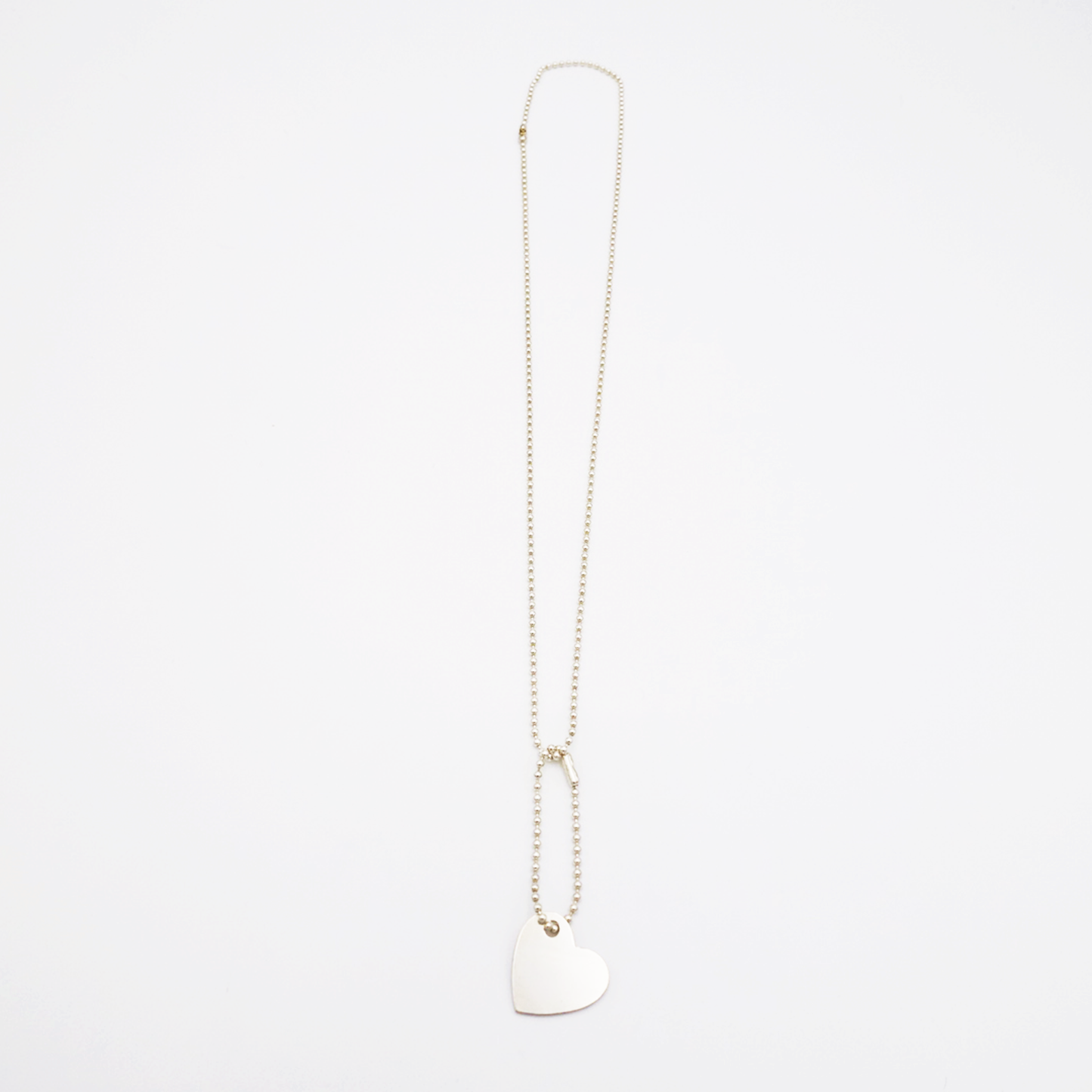 Heart-M ID Tag Ball-Chain Necklace