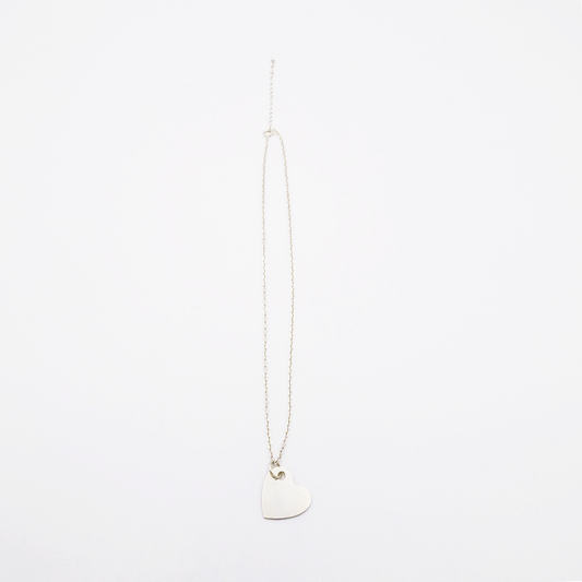 Heart-M ID Tag Narrow Chain Necklace