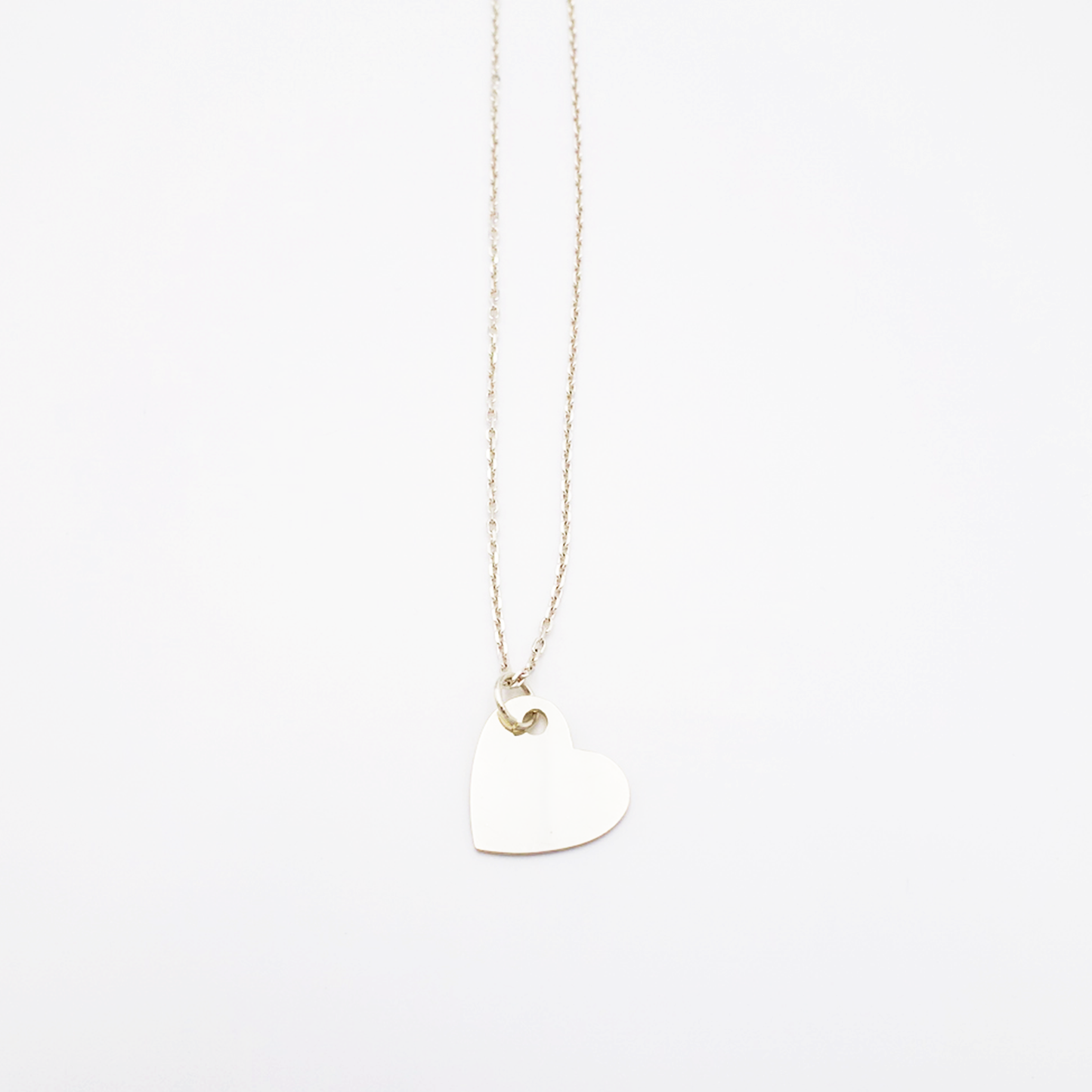 Heart-M ID Tag Narrow Chain Necklace