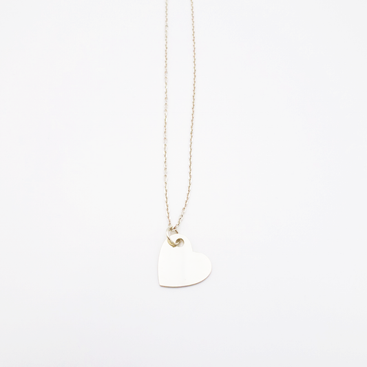 Heart-M ID Tag Narrow Chain Necklace