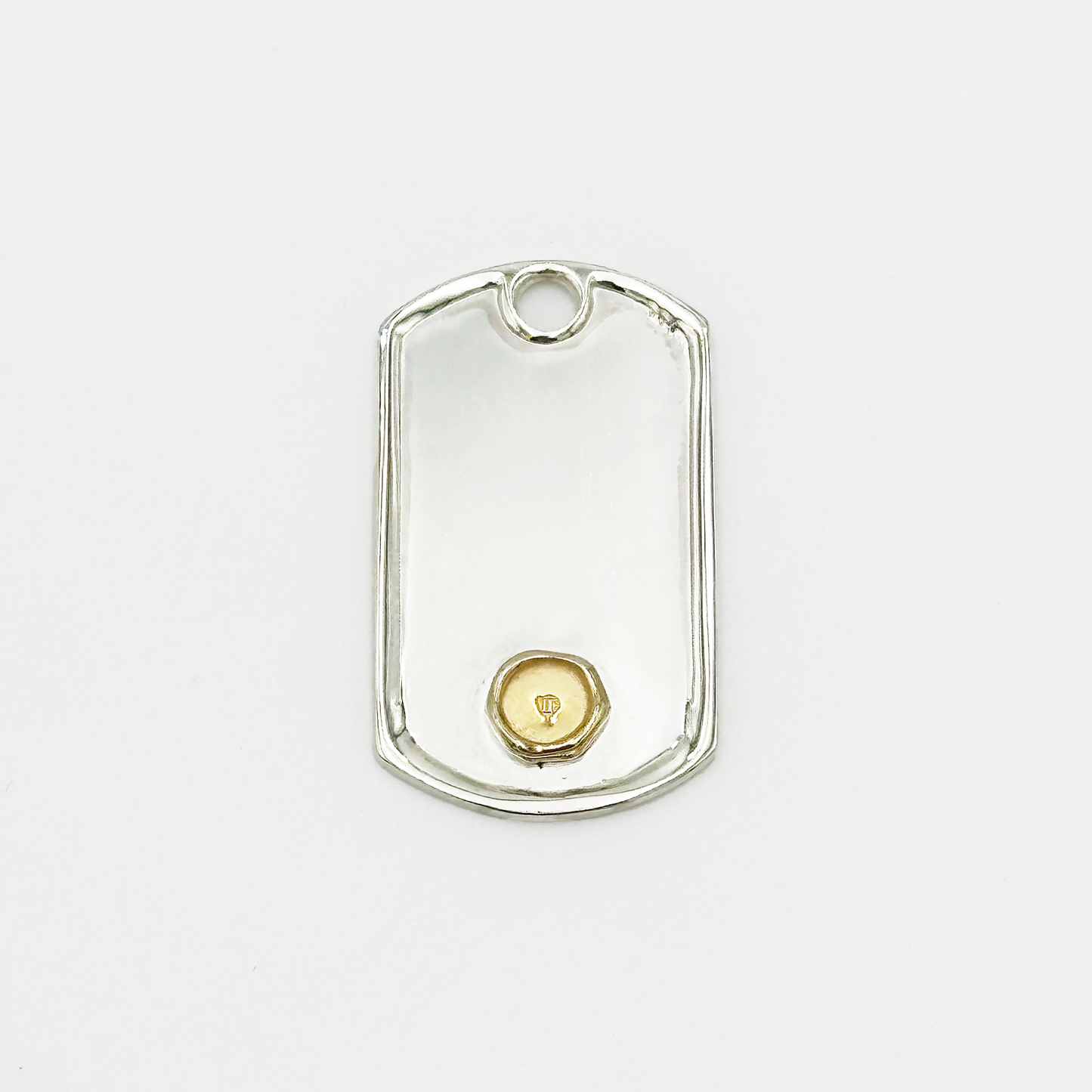 Frame- Gold Seal M ID Tag Narrow Chain Necklace