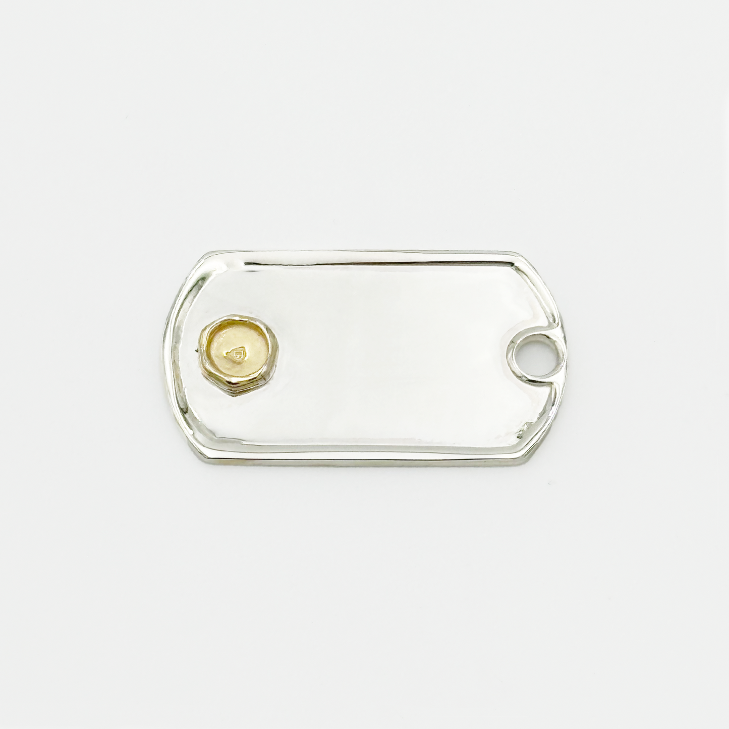 Frame- Gold Seal M ID Tag Narrow Chain Necklace
