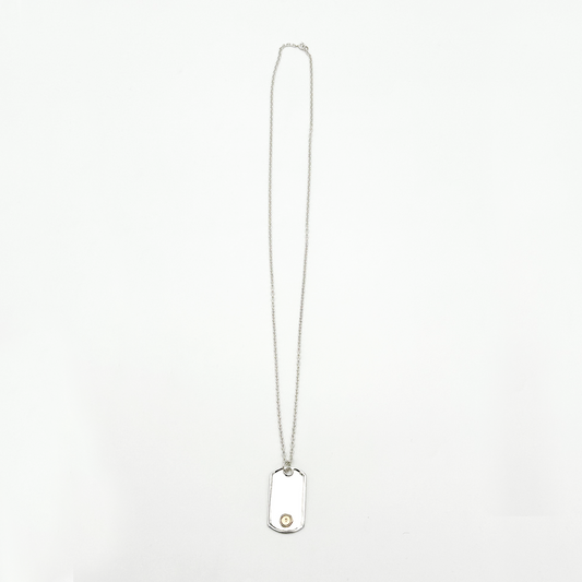 Frame-Gold Seal M ID Tag Chain Necklace