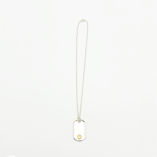 Frame-Gold Seal M ID Tag Chain Necklace