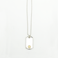 Frame- Gold Seal M ID Tag Narrow Chain Necklace