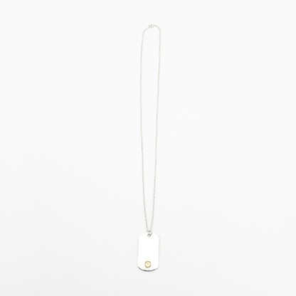 Plate-Gold Seal XM ID Tag Chain Necklace