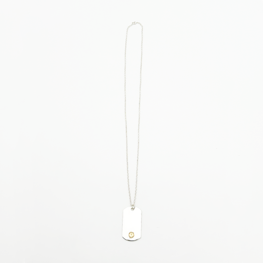 Plate-Gold Seal XM ID Tag Chain Necklace